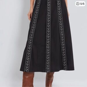 Tuckernuck Elegant Black Embroidered Skirt